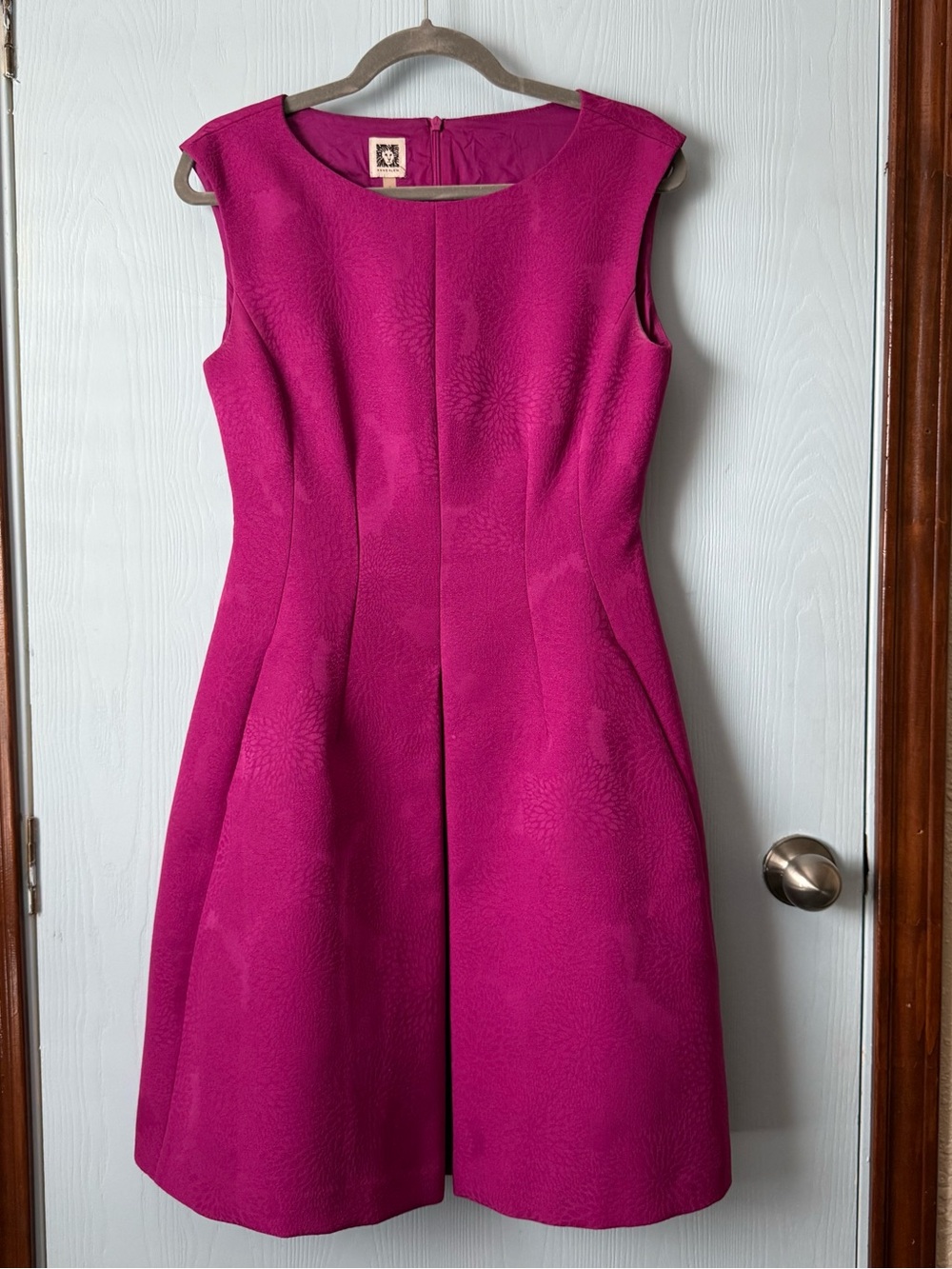 Anne Klein Fuchsia Sleeveless Fit-and-Flare Dress